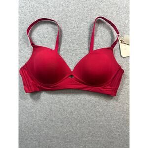 Neiwai Push Up T-Shirt Bra Women's Size 36B Red Spaghetti Strap Padded NWT